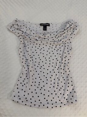 White Polka Dot Top